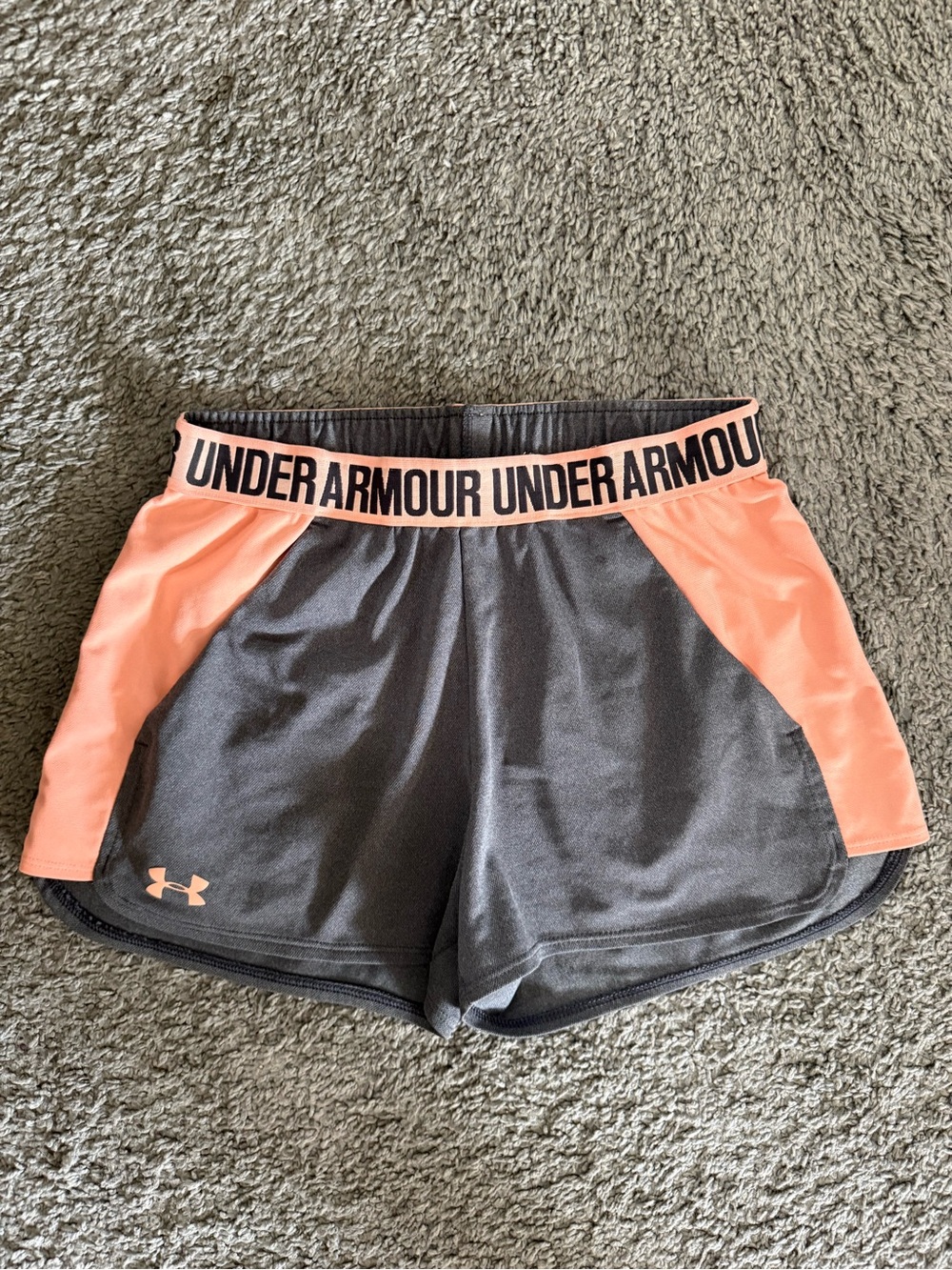 Gray and Orange Under Armour Shorts